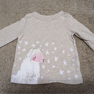 18M shirt with llama and snowflakes